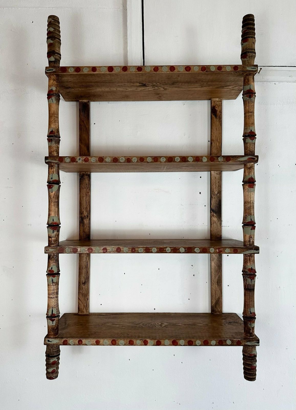 "Made By Muirshin" Faux Bamboo Overpainted Shelving Unit Variety Of Sizes And Styles Available photo vintage