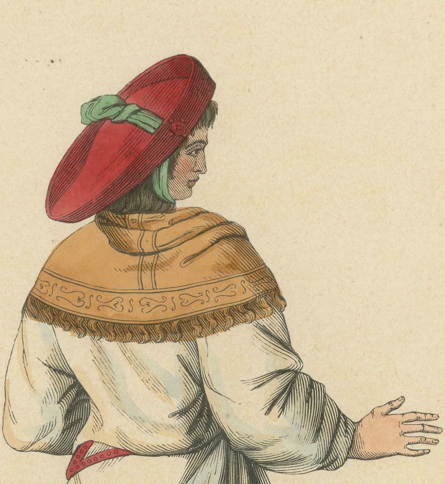 German Nobleman Of The Middle Ages: Elegance In Profile, 1847 photo for sale