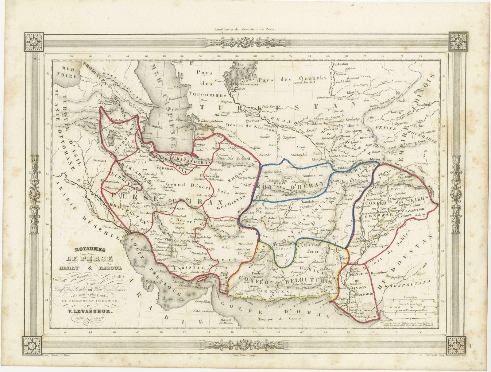 Persia Unveiled: Antique Map Of Iran, Afghanistan, And Beyond, 1852 photo furniture