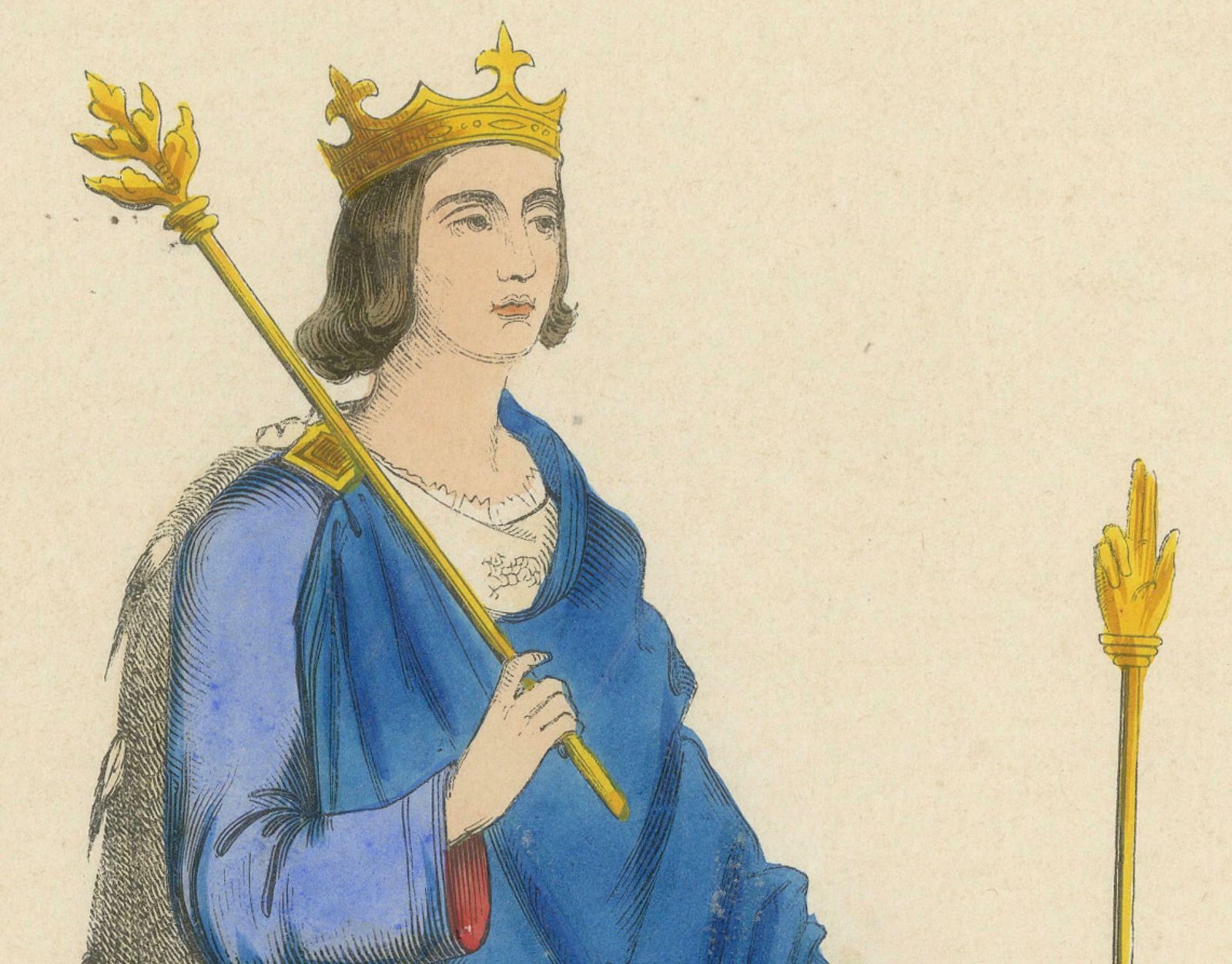 Original Engraving Of Charles VI: The Well Beloved Monarch, 1847 photo for sale