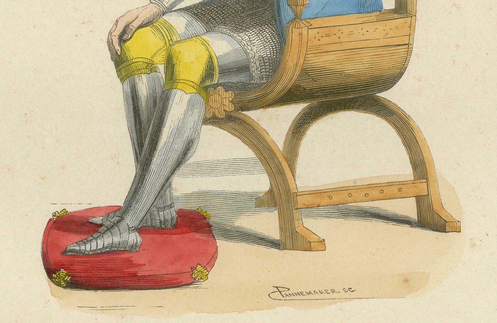 Old Engraving Of Philippe Le Hardi: The Bold Duke Of Burgundy In Council, 1847 photo furniture