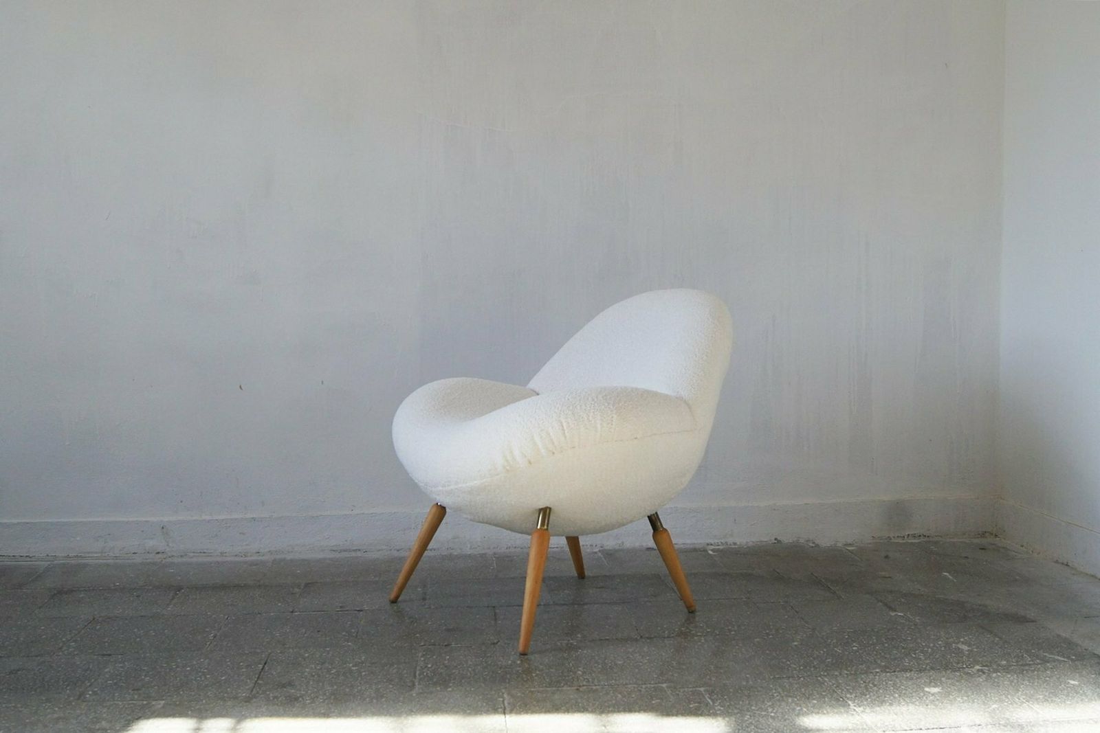 Lounge Chair With Boucle Fabric By Fritz Neth For Correcta, 1950s