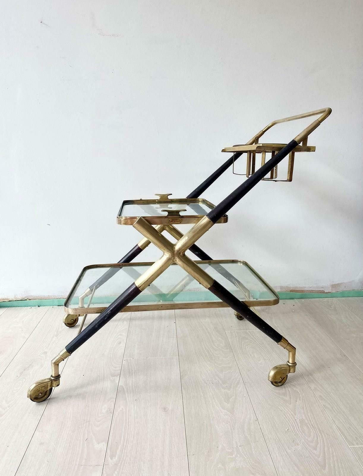 Mid Century Italian Cesare Lacca Brass Trolley photo for sale