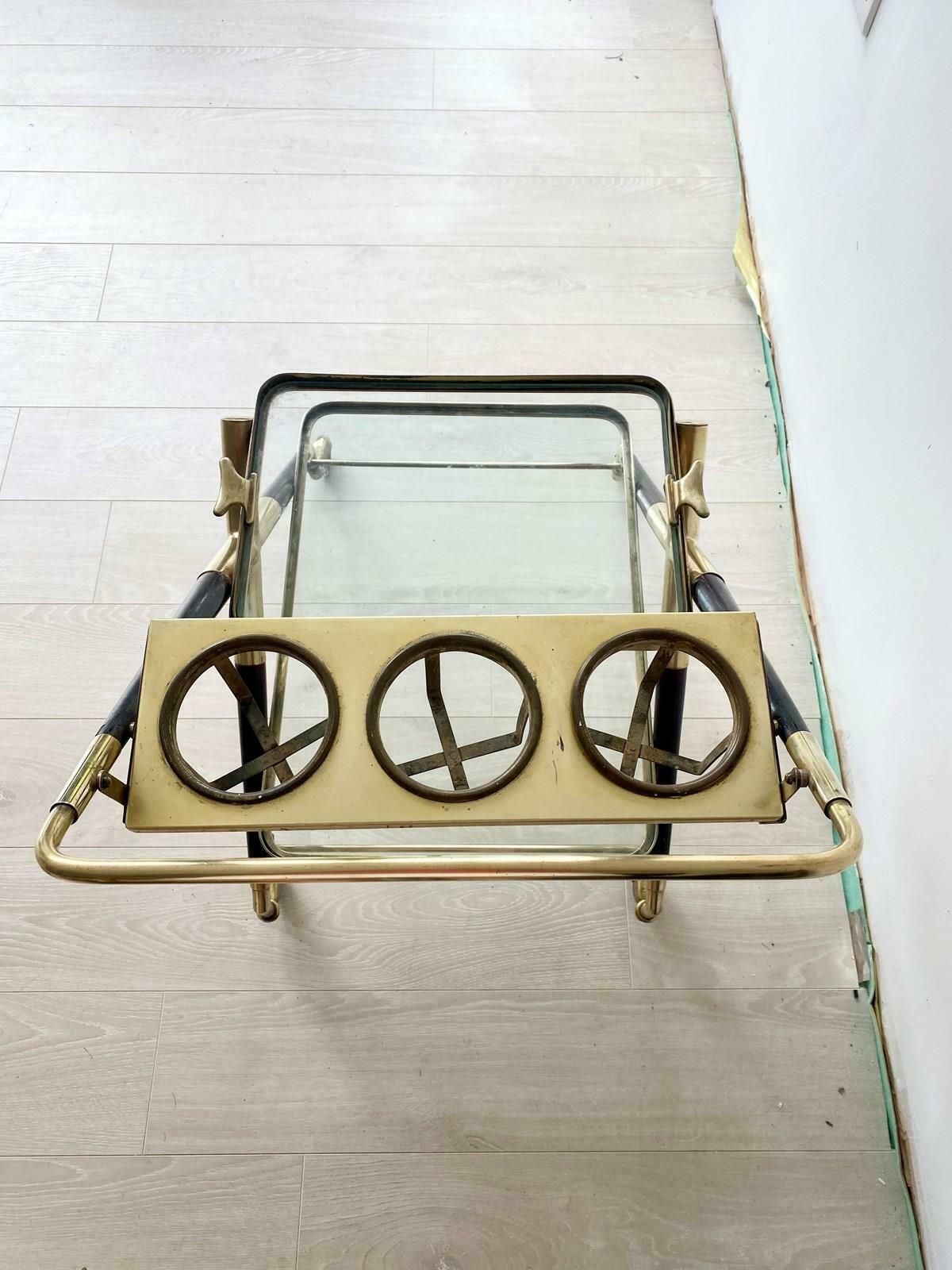 Mid Century Italian Cesare Lacca Brass Trolley photo buy