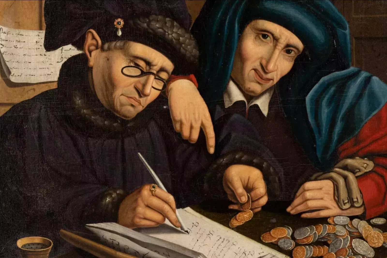 Painting. Tax Collectors Or Publicans. Follower Of Marinus Van Reymerswaele. Turn Of The 17th18th Century. photo 13112.0