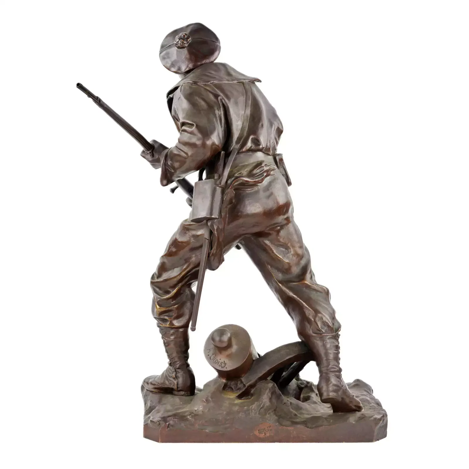 Onisme Aristide Croisy. Bronze Figure Of A Brave, Military Sailor. photo vintage