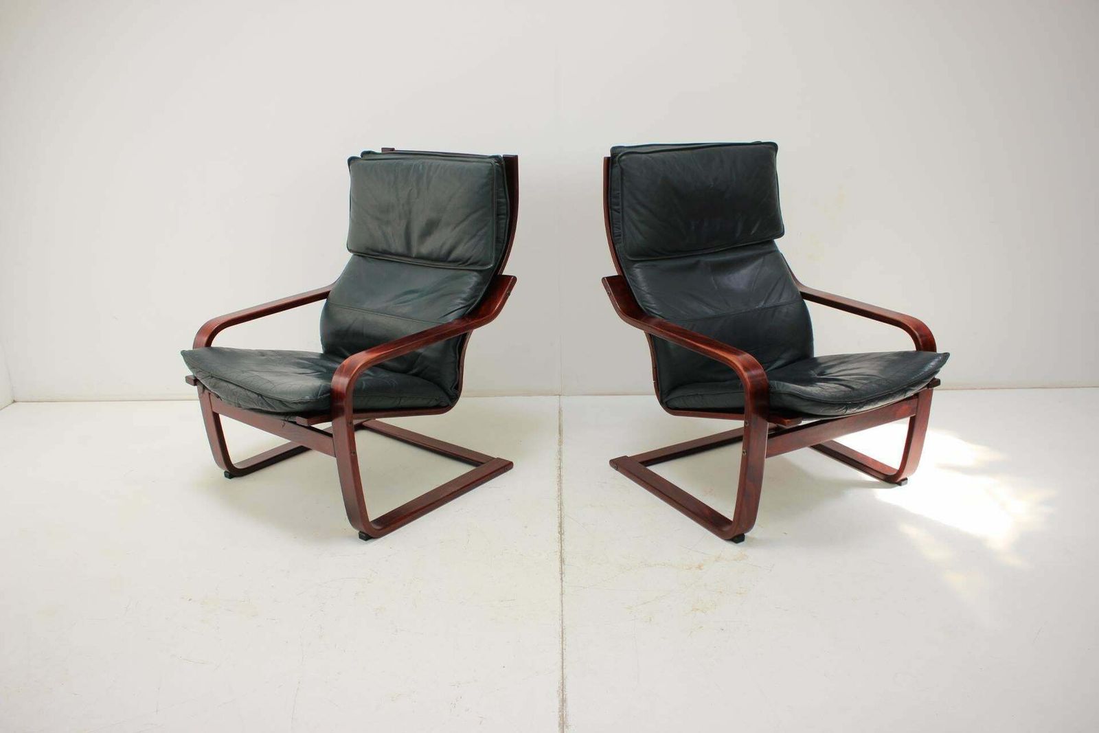 Set Of Two Leather Armchairs By Ikea, Sweden, 1980's photo buy