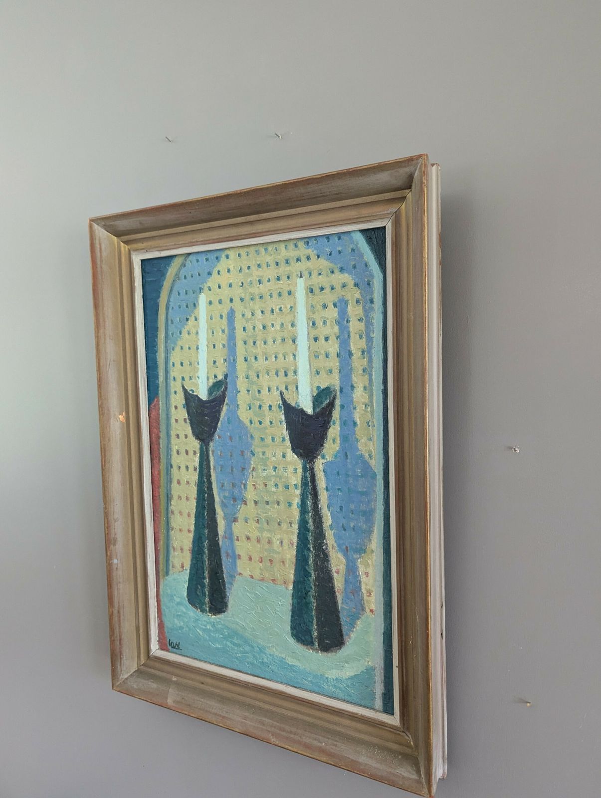 Candlesticks, Mid 20th Century  Oil Painting photo Art