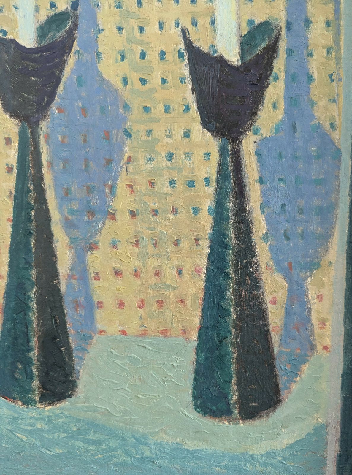 Art Candlesticks, Mid 20th Century  Oil Painting photo