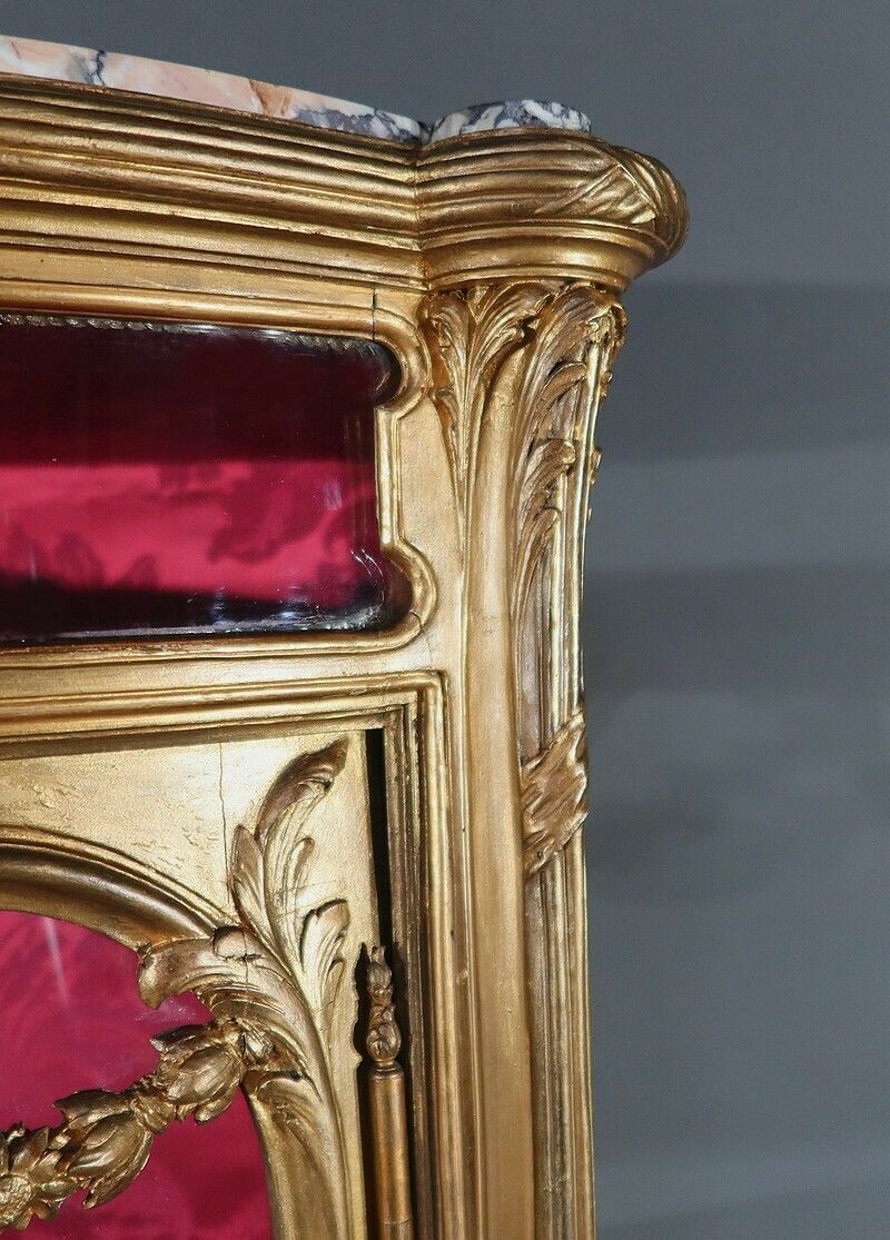 Curved Display Cabinet In Gilded Wood, Transition Louis XV Louis XVI – Early 20th Century photo buy