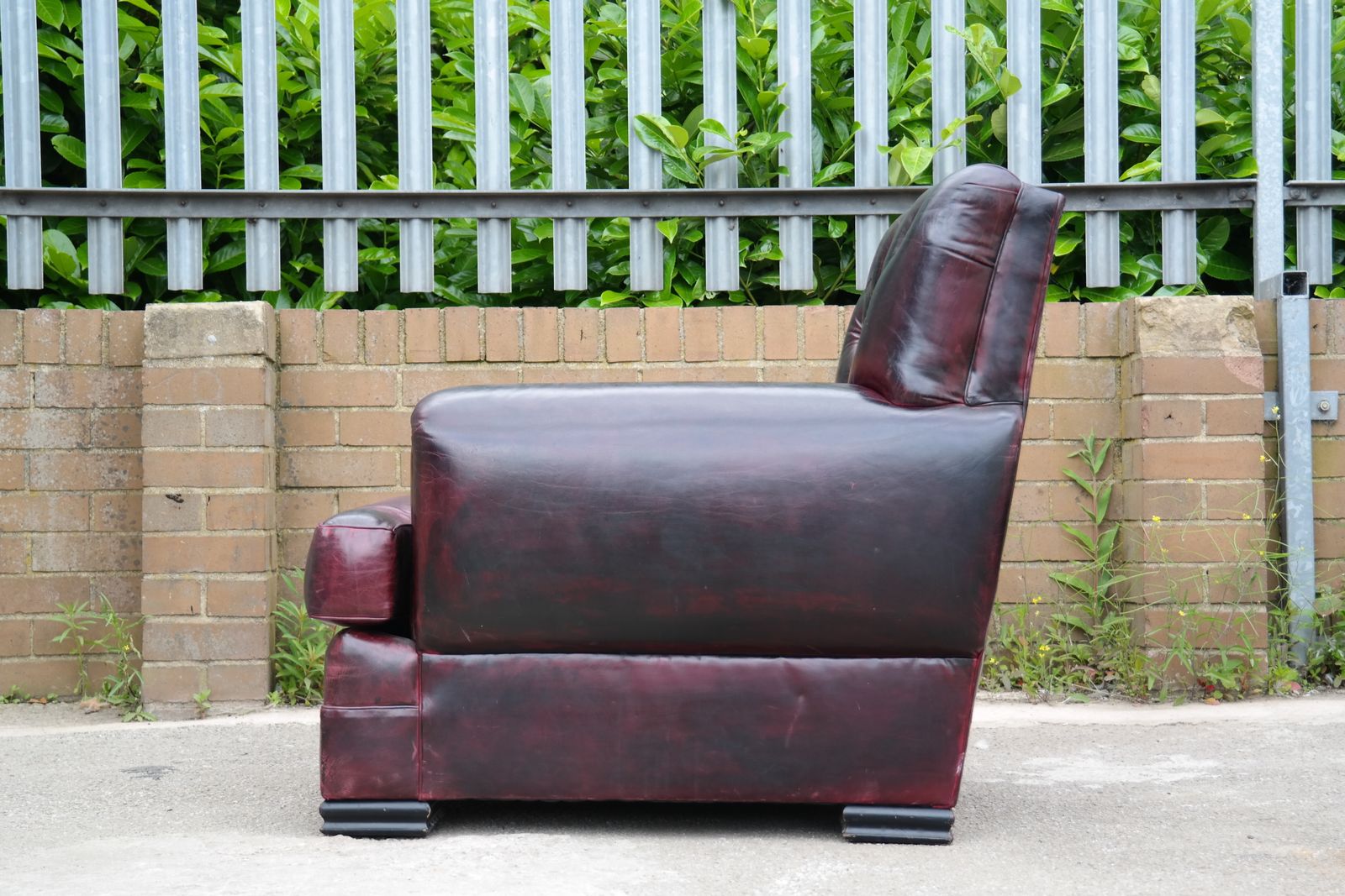 photo for sale Stunning Rare Ralph Lauren Errol Armchair Footstool Leather Burgundy