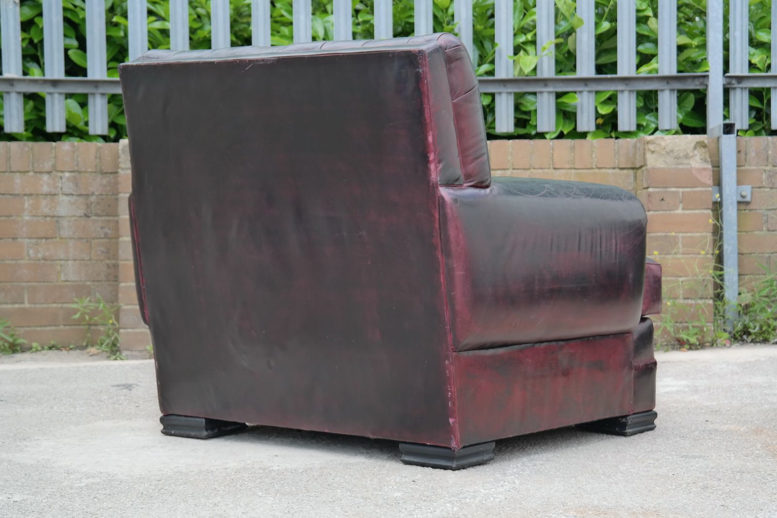 Furniture Stunning Rare Ralph Lauren Errol Armchair Footstool Leather Burgundy photo