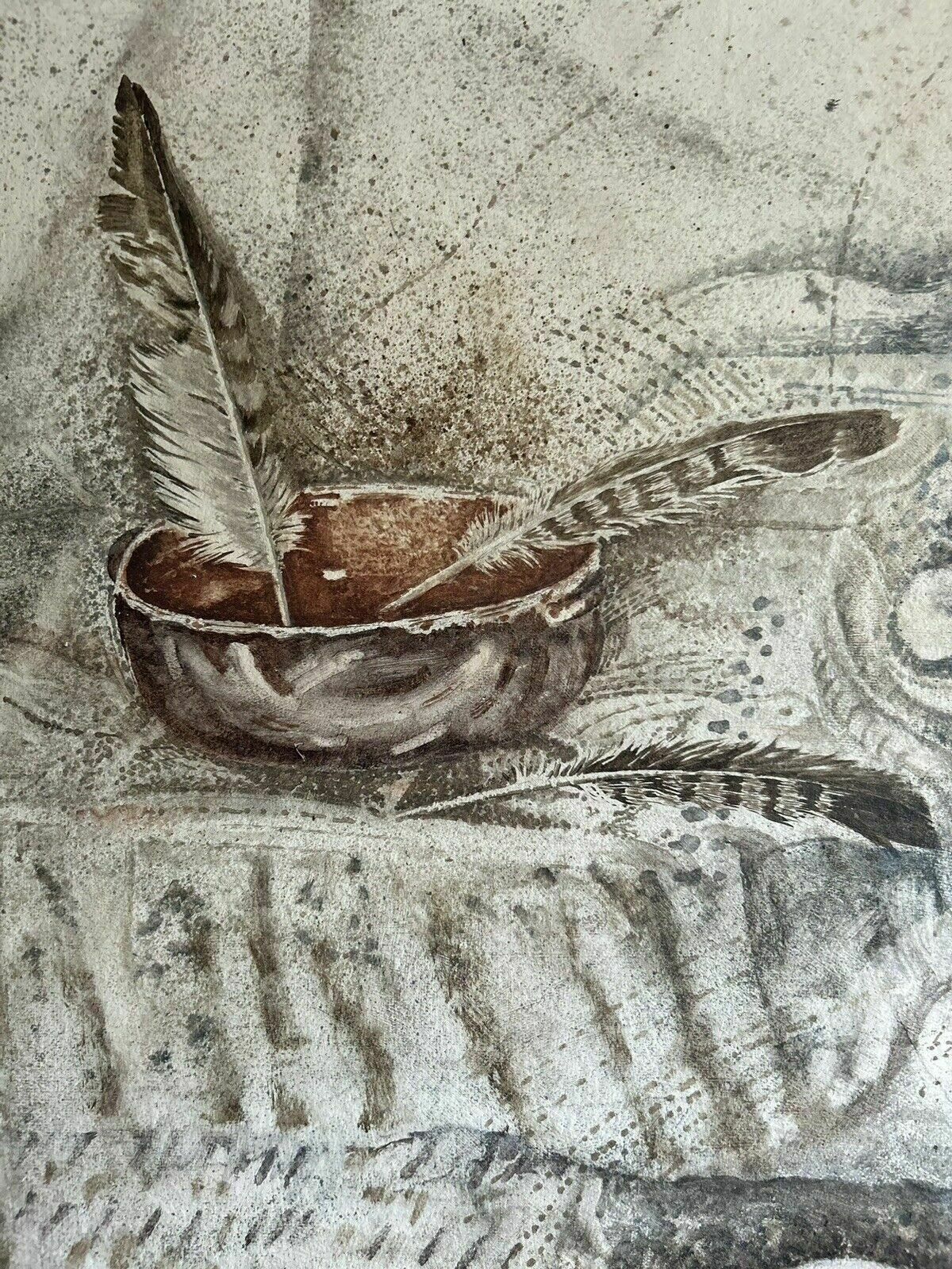 John Danvers, Ebb And Flow, 1989. Still Life, Oil On Paper On Canvas photo Art