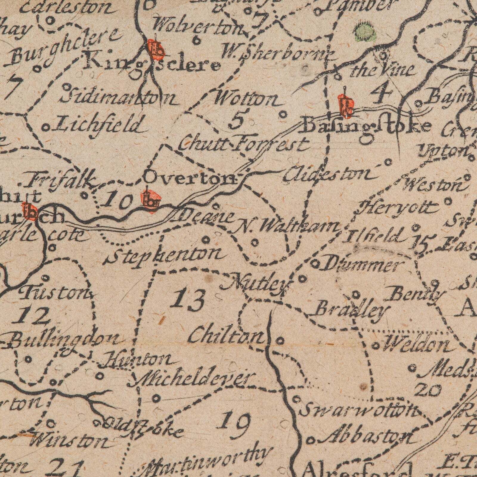 495.0 Antique County Map, Hampshire, English, Framed Cartography, Robert Morden, 1700 photo