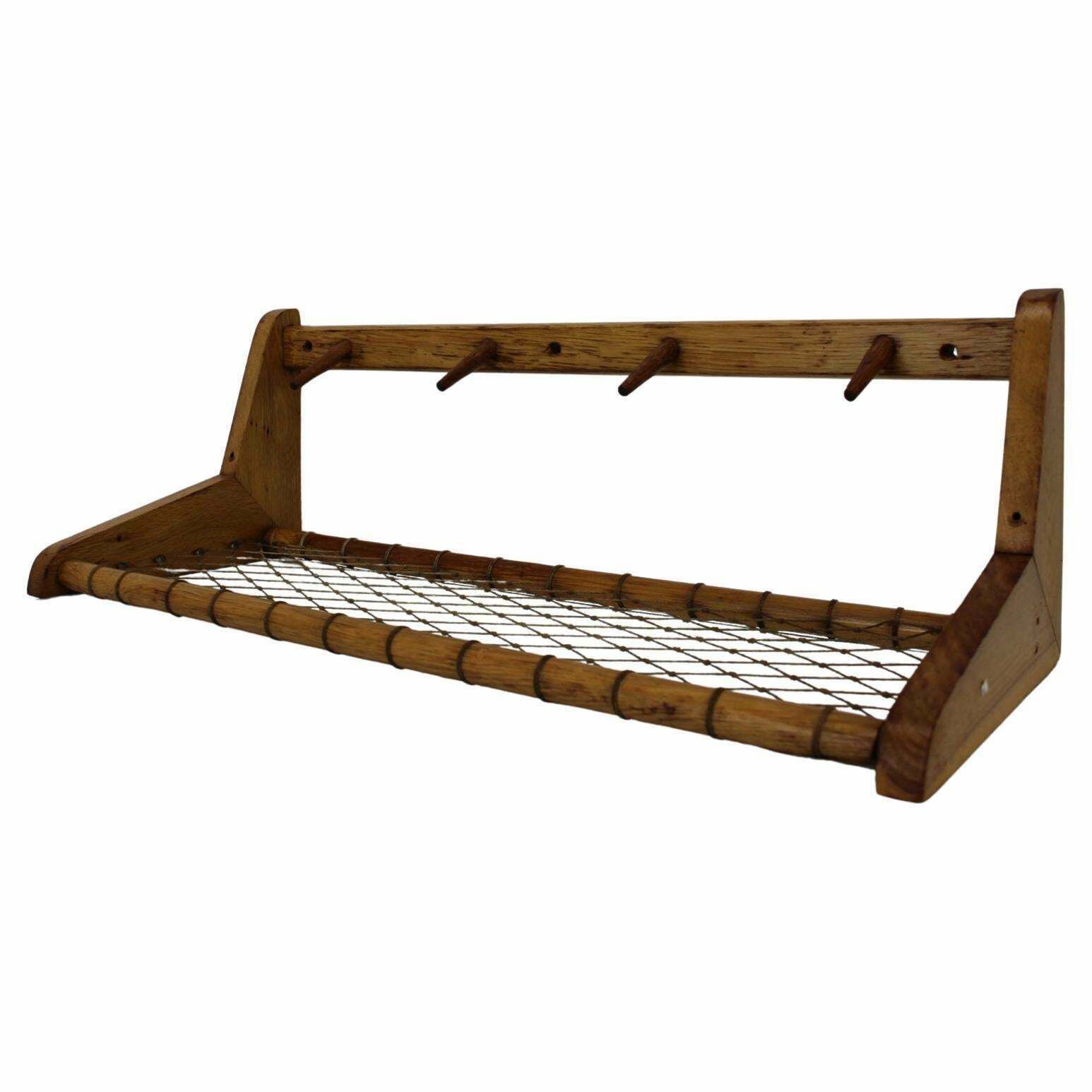 Midcentury Wooden Wall Coat Rack By Uluv   Czechoslovakia, 1960s photo furniture