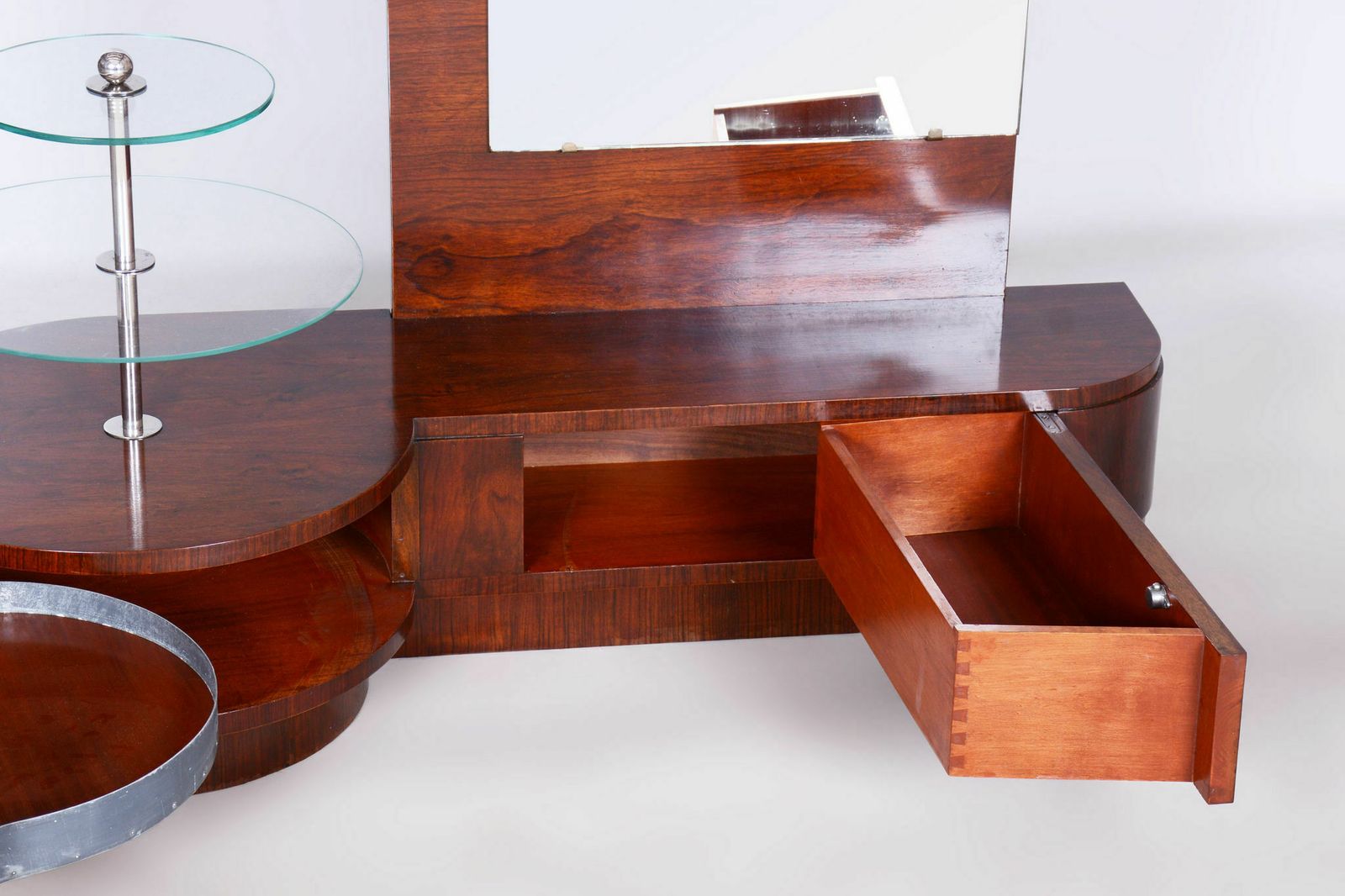 Restored Art Deco Dressing Mirror, By Halabala, Up Zavody, Walnut, Czech, 1920s photo buy