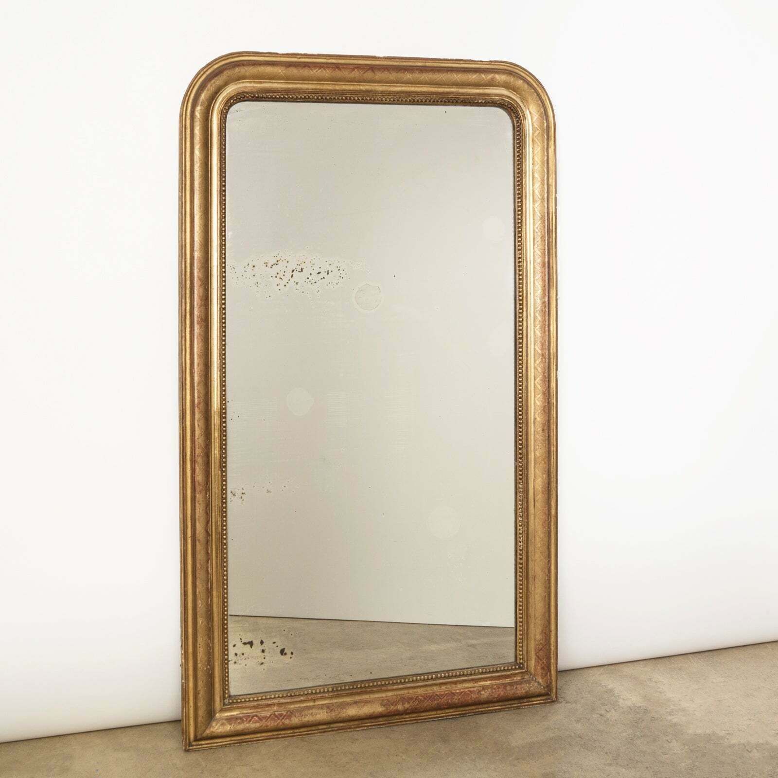 19th Century Antique French Louis Philippe X Pattern Mirror photo furniture