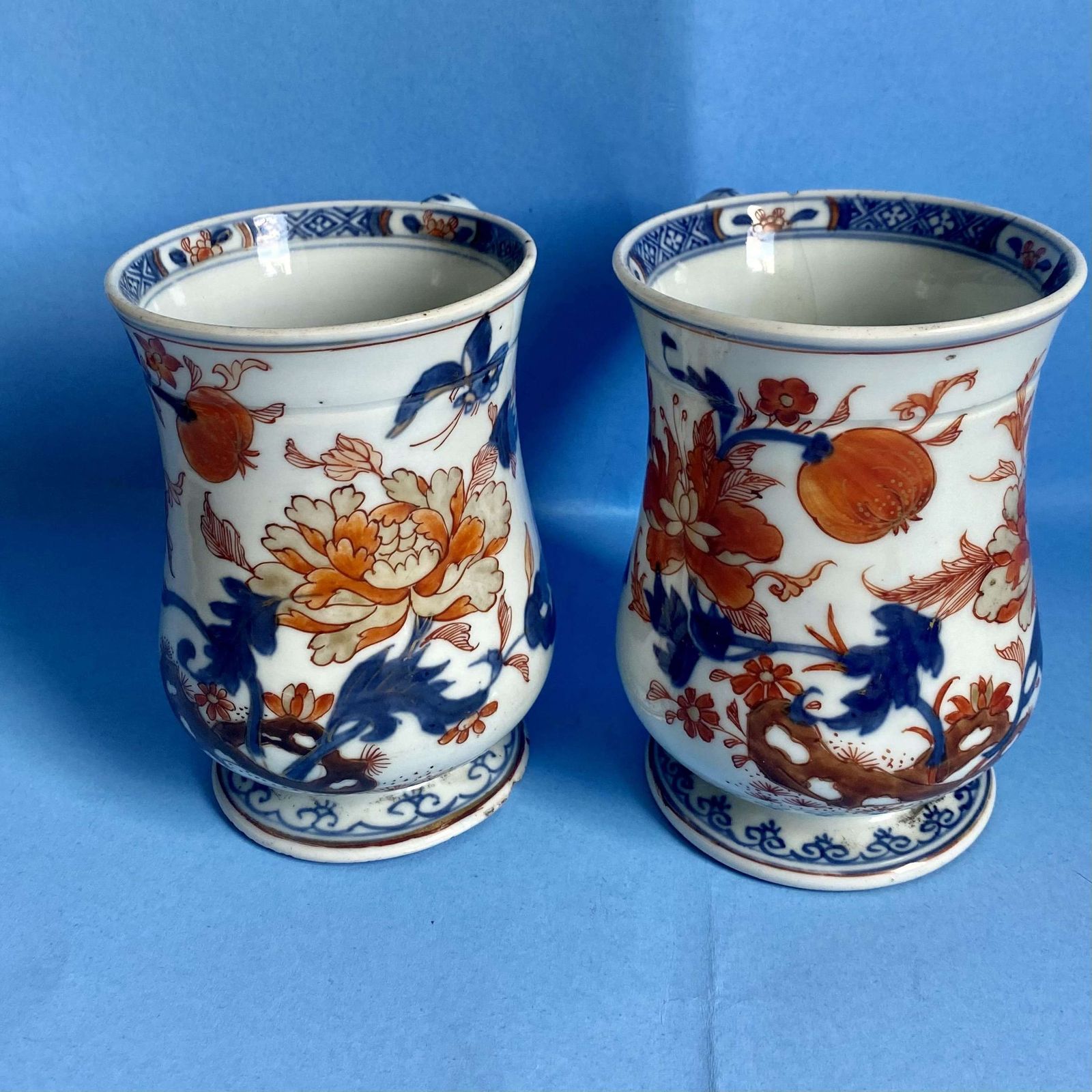 A Pair Of 18th Century Chinese Imari Porcelain Tankards photo furniture