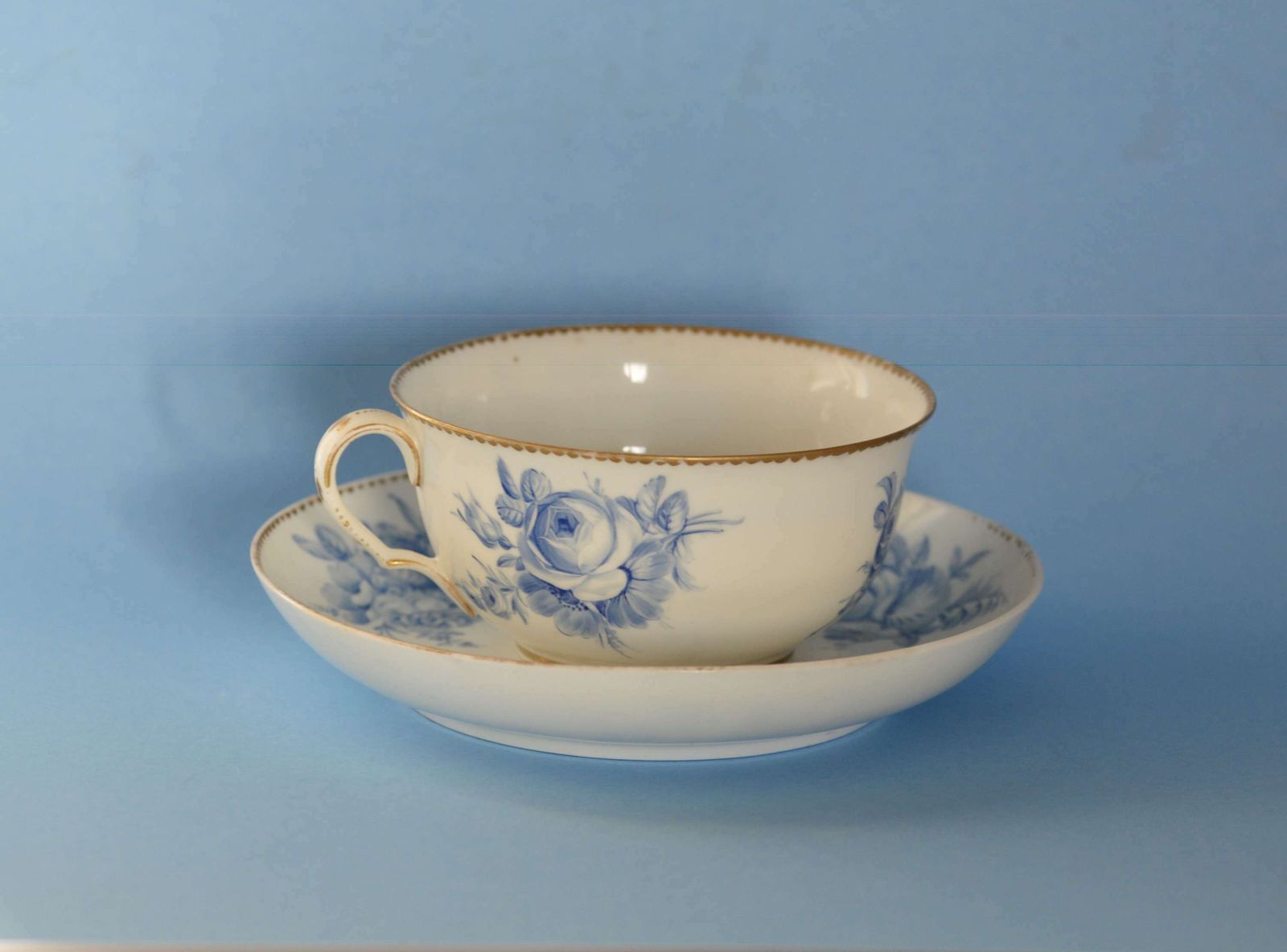 Swansea Porcelain Large Cup And Saucer. Circa 1818