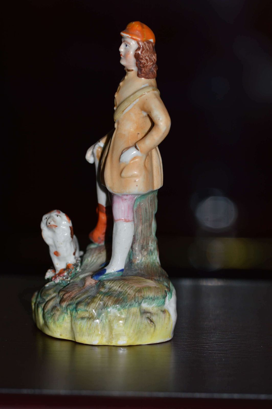 C1860 Victorian Staffordshire Miniature Figure Of A Man And His Dog photo furniture