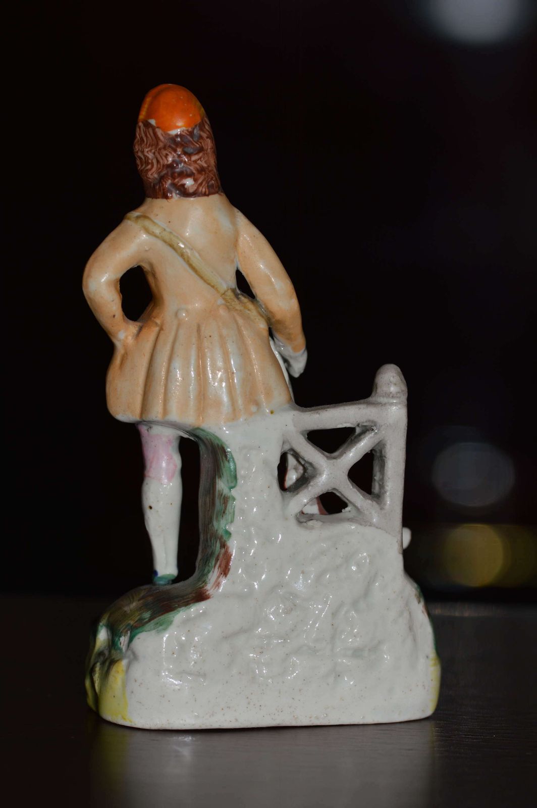 C1860 Victorian Staffordshire Miniature Figure Of A Man And His Dog photo for sale