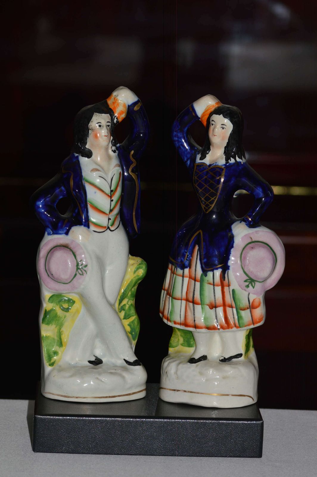 An Attractive Pair Of Staffordshire Figures Of Village Dancers   C1860