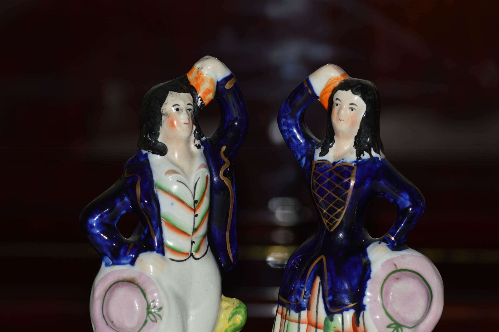 An Attractive Pair Of Staffordshire Figures Of Village Dancers   C1860 photo furniture