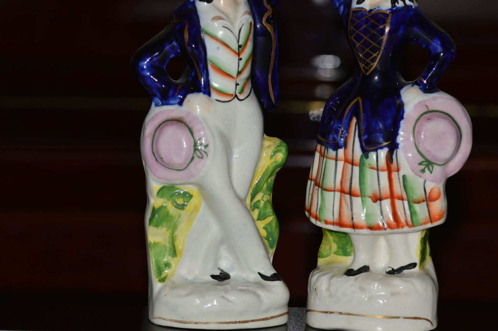 An Attractive Pair Of Staffordshire Figures Of Village Dancers   C1860 photo for sale