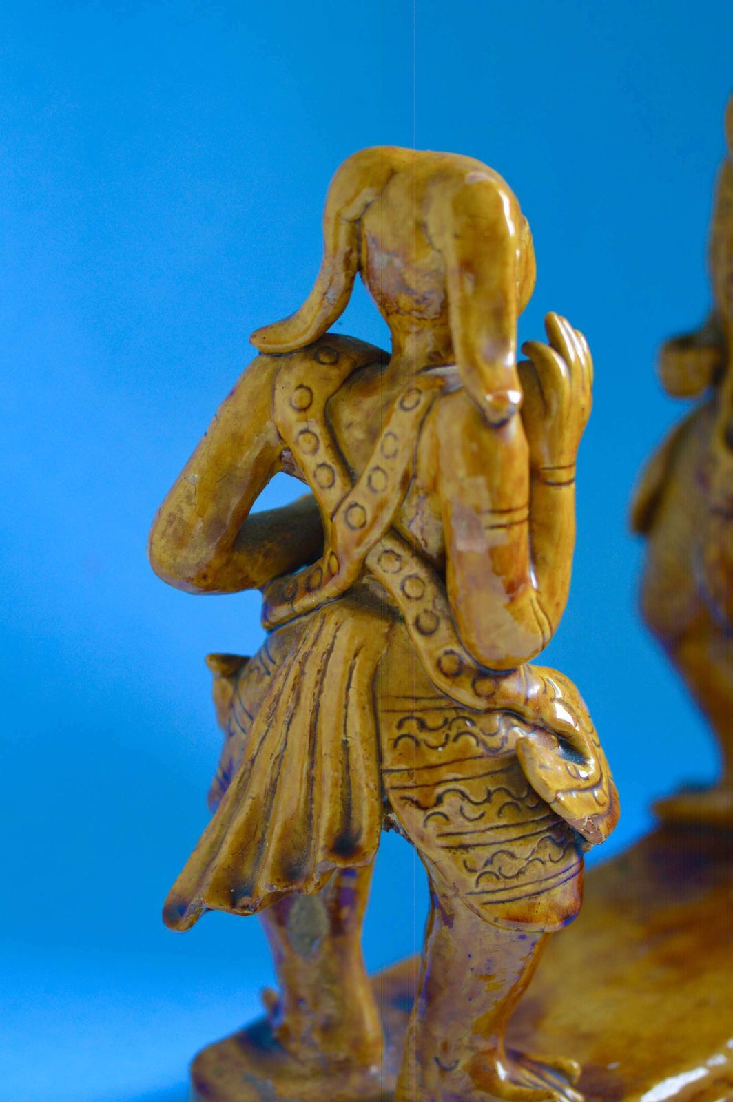 19th Century Continental Majolica Figure Of Two Buddhistic Males photo 69.0