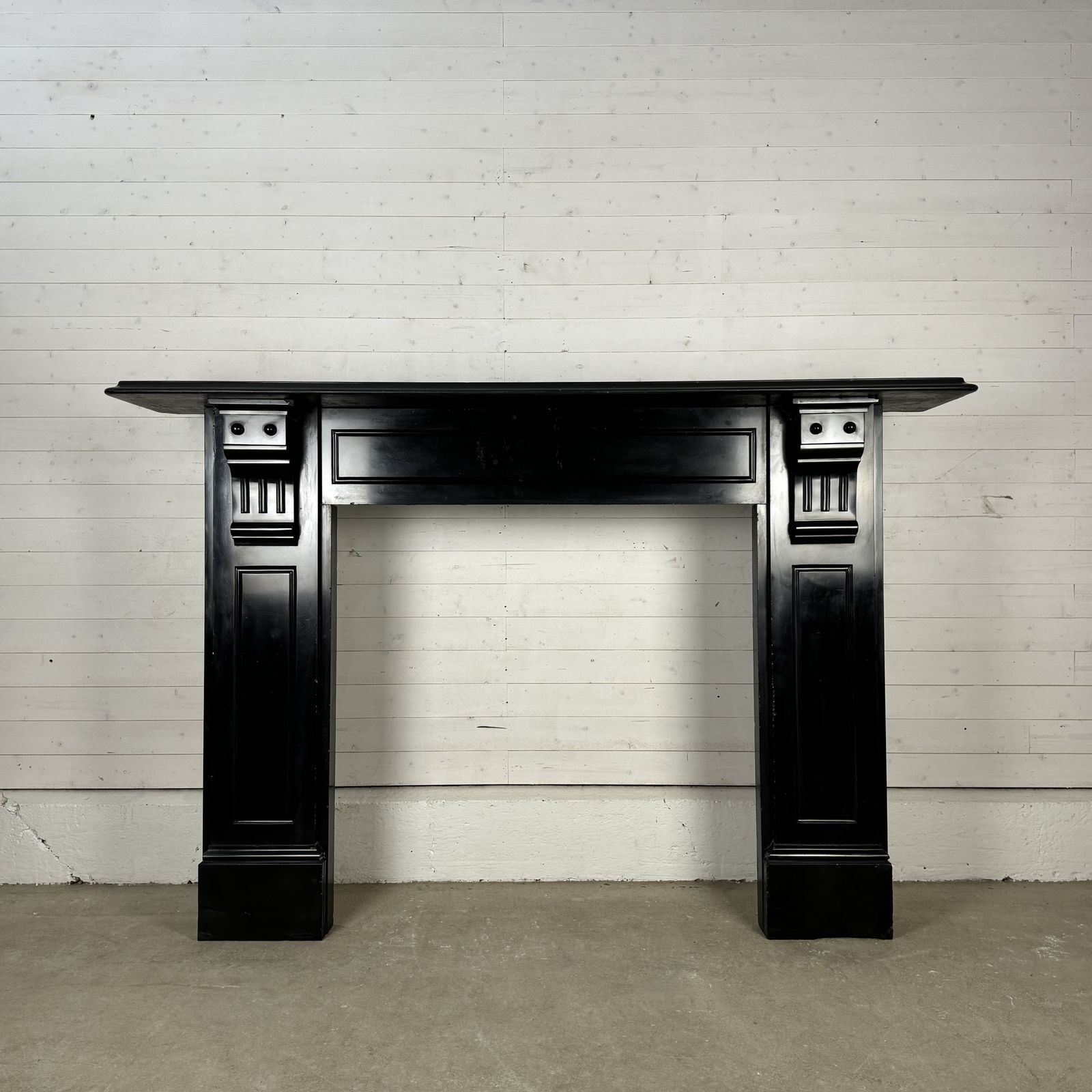 Grand Edwardian Black Marble Fire Surround With Corbels