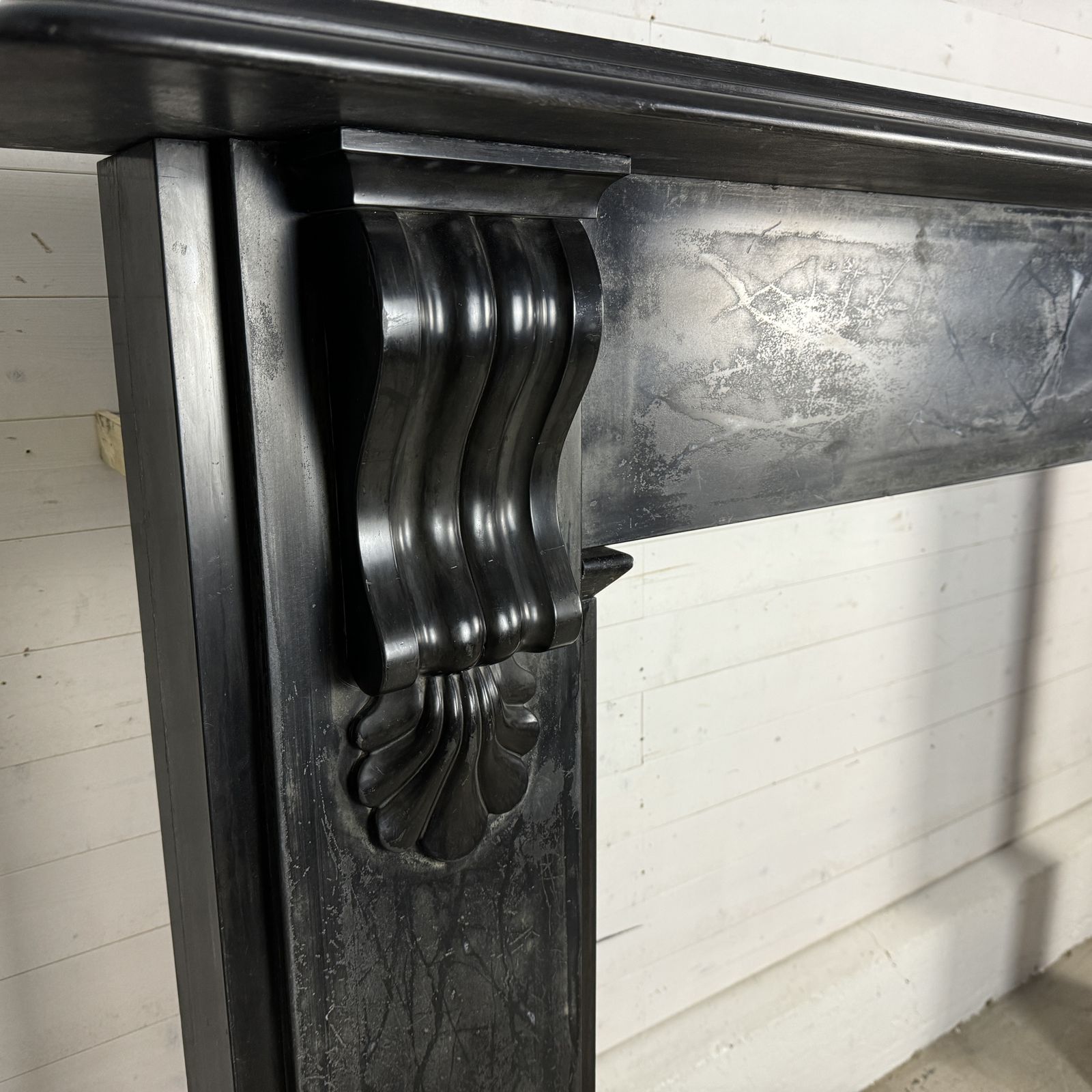 Victorian Slate Fire Surround With Worn Marbleised Finish photo 1950.0