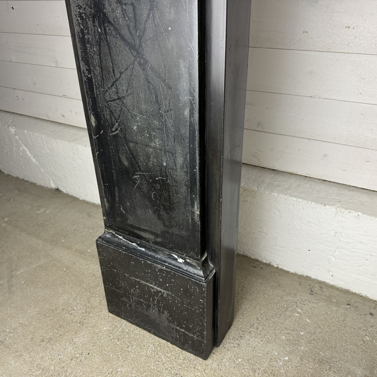 Victorian Slate Fire Surround With Worn Marbleised Finish photo vintage