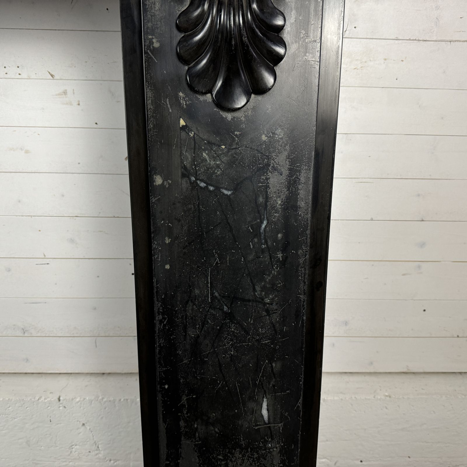 photo furniture Victorian Slate Fire Surround With Worn Marbleised Finish