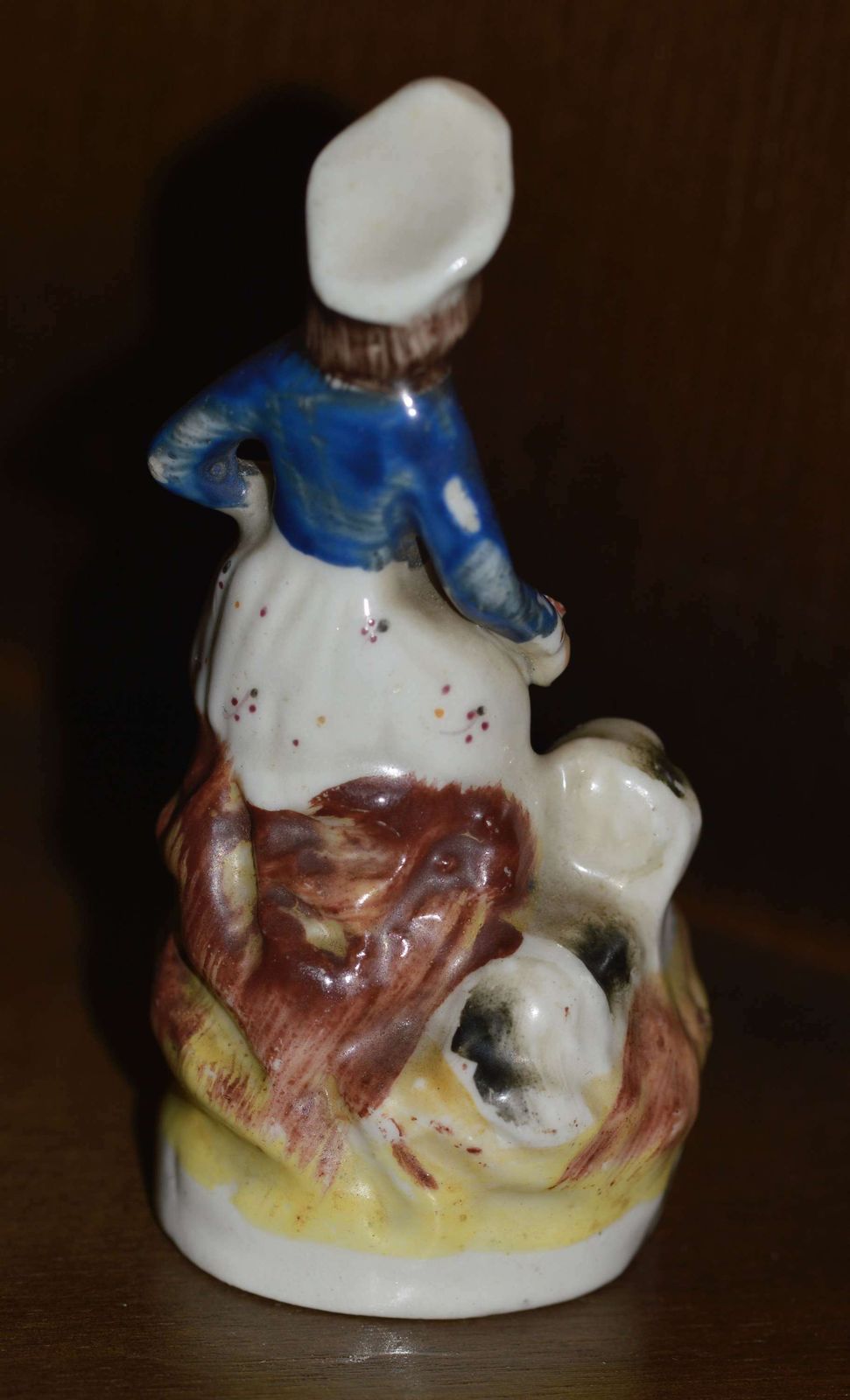 Early Victorian Staffordshire Miniature Figure Of A Man With His Dog photo Home Decor