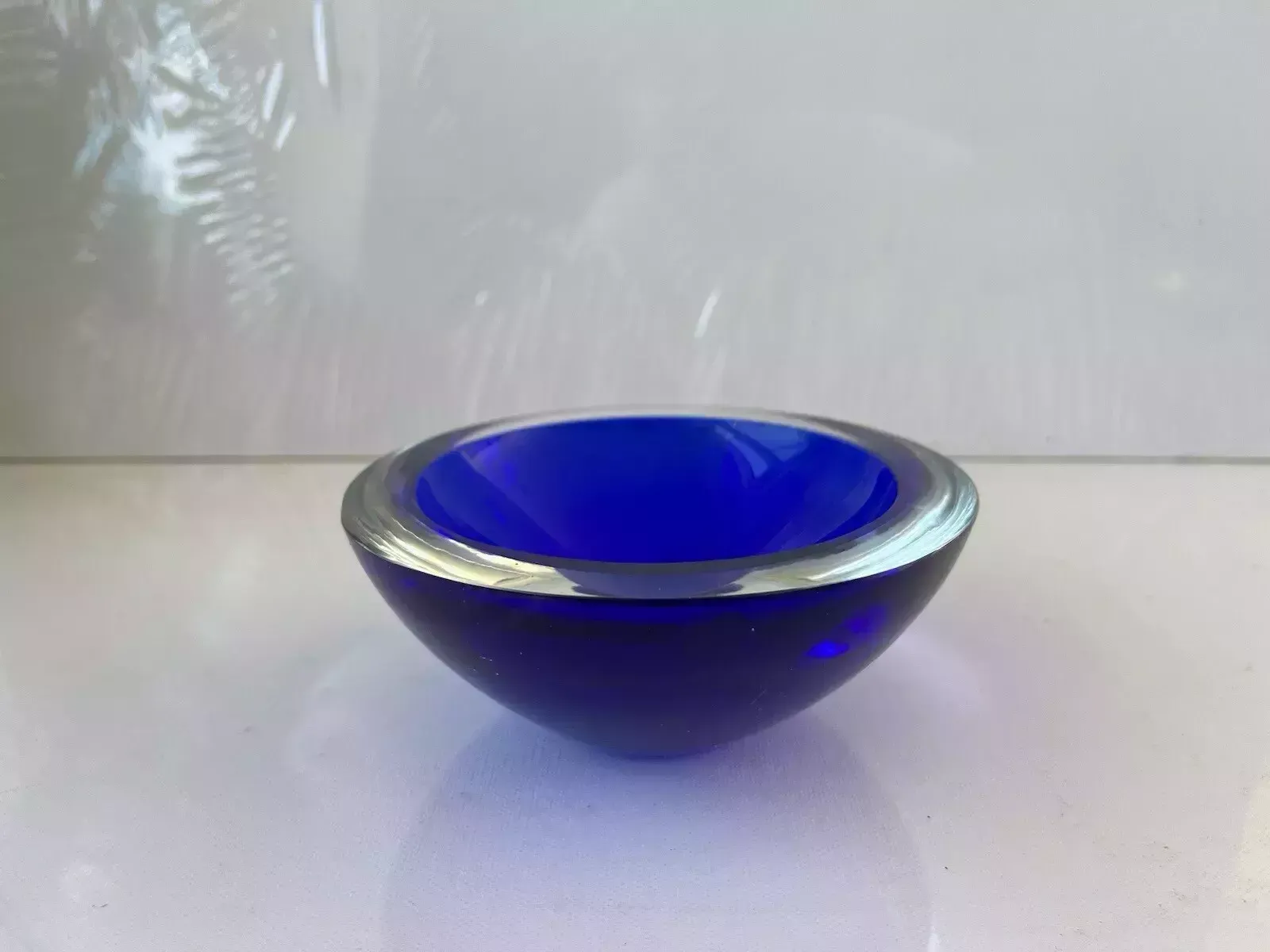 Mid Century 60's Pietro Toso & Co Murano Sommerso Glass Bowl Geode Dish Vintage photo 150.0