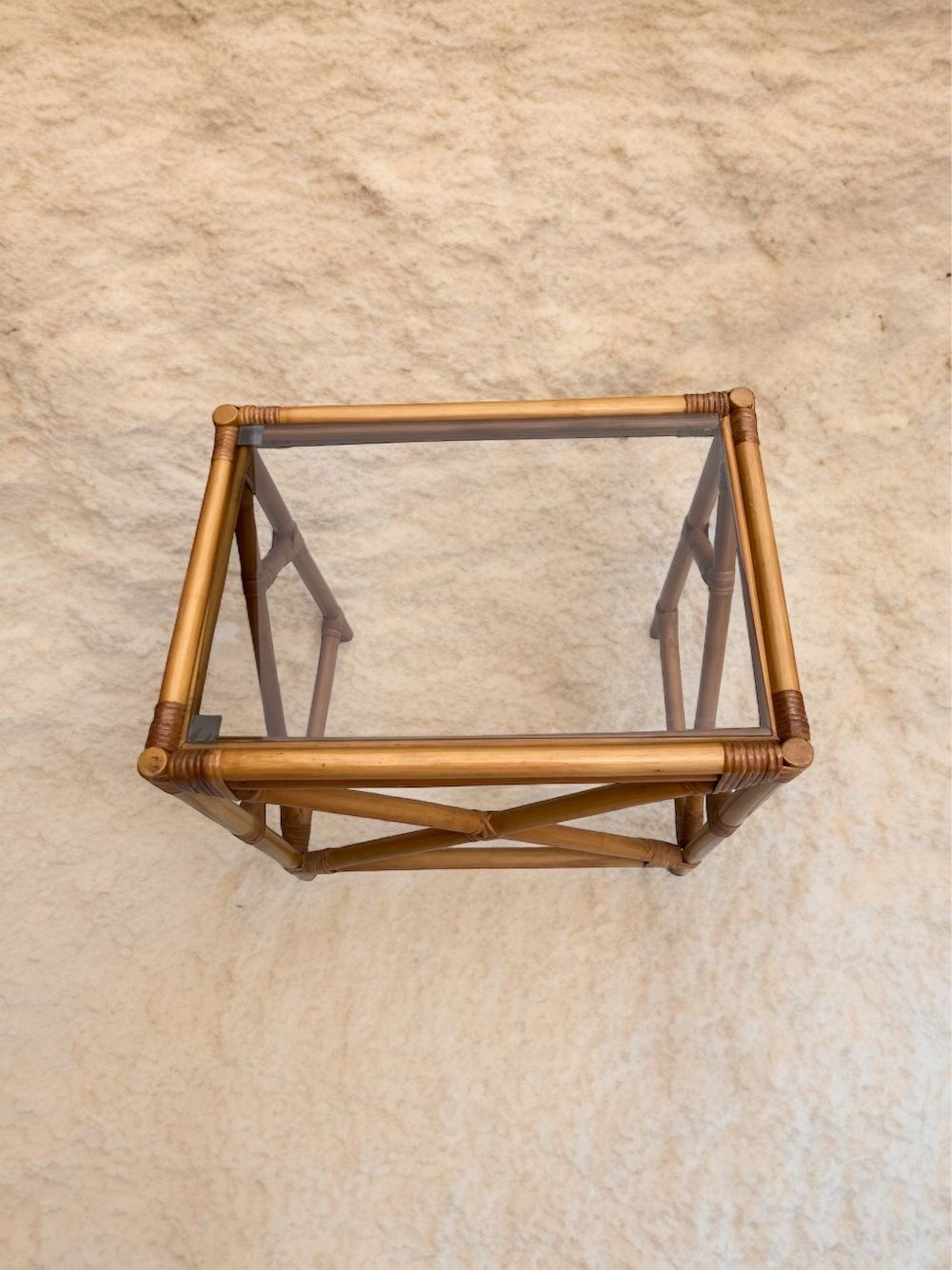 Retro Nest Of Bamboo And Smoked Glass Coffee Tables photo 220.0