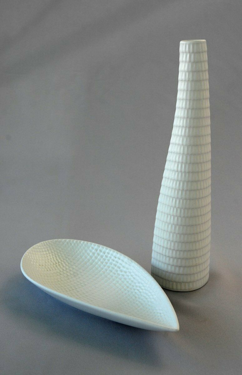 Reptile Vase 262 & Bowl 283 By Stig Lindberg For Gustavsberg, Sweden, 1953, Set Of 2 photo for sale