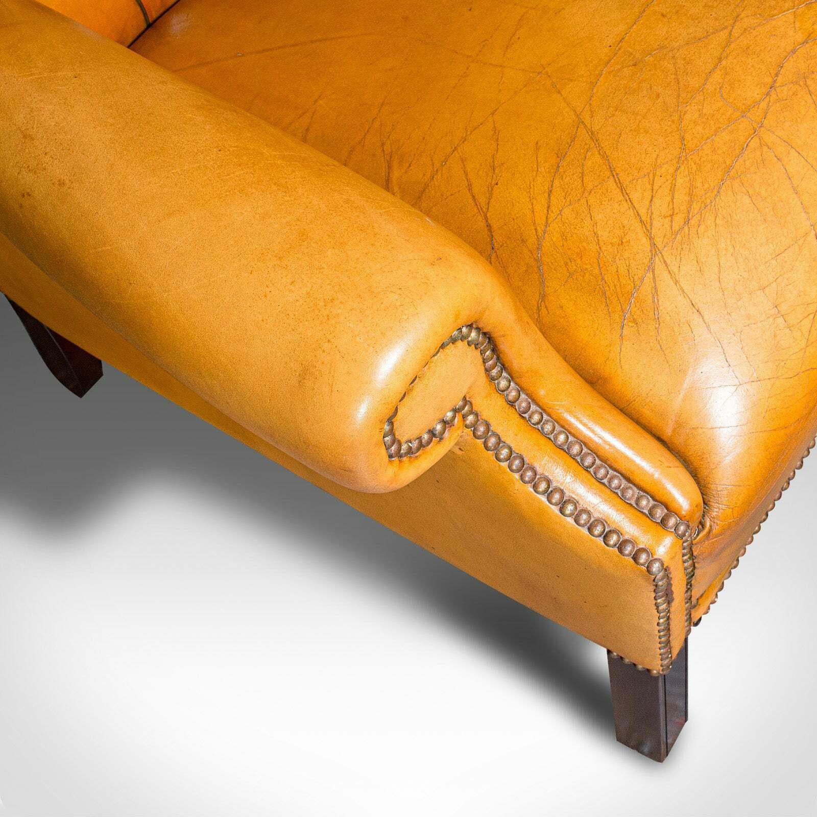 photo furniture Vintage Gentleman's Club Armchair, English, Wing Back, Lounge, Georgian Revival