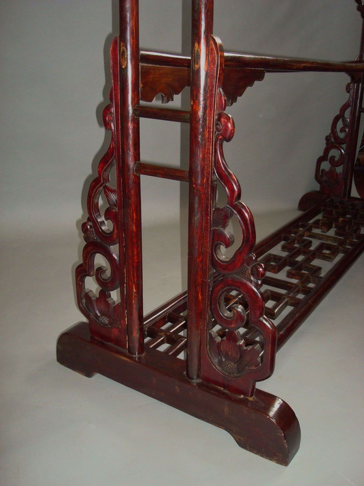 Very Rare C19th Chinese Large Lacquered Robe Stand/Clothes Horse photo Furniture