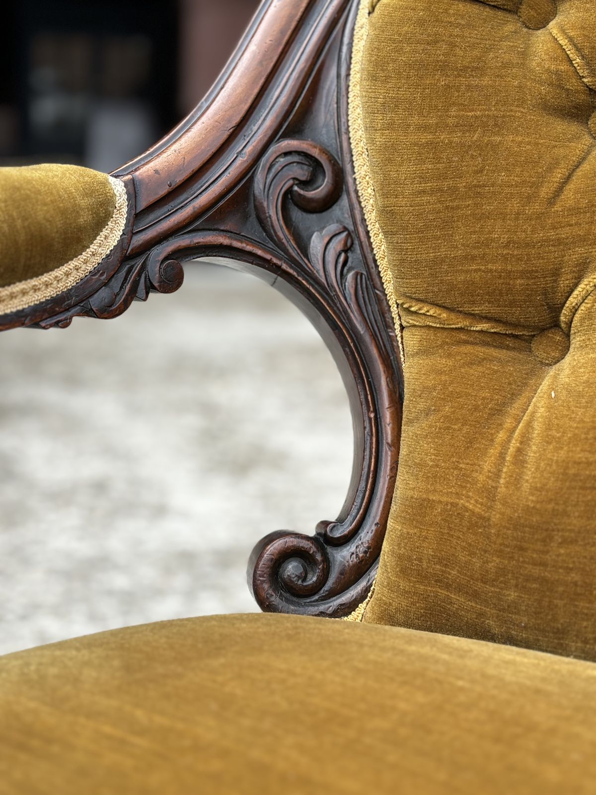 Mid 19th Century Victorian Period Carved Mahogany Armchair photo Furniture
