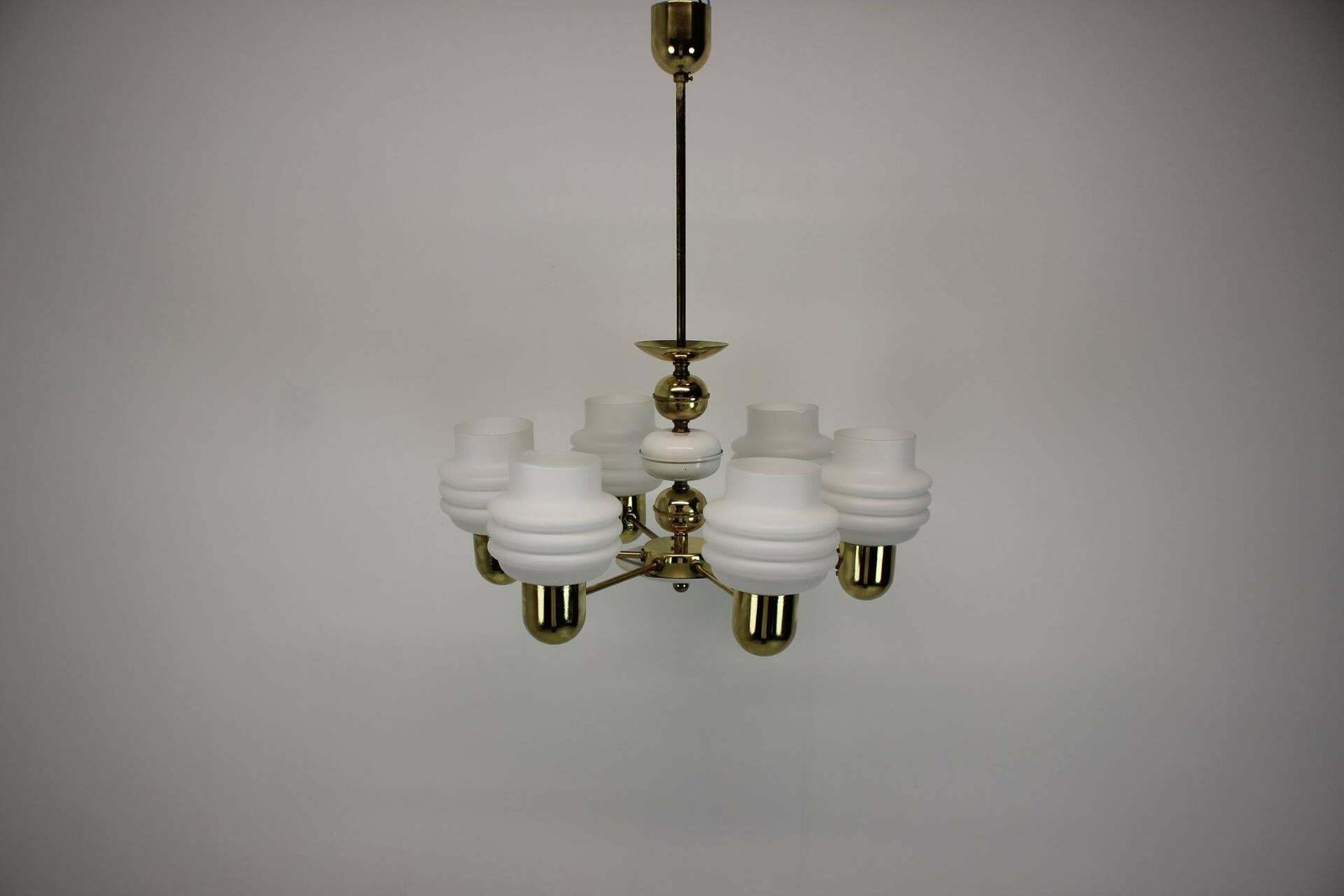 Golden Chandelier By Kamenicky Senov, 1970s, Czechoslovakia photo vinterior