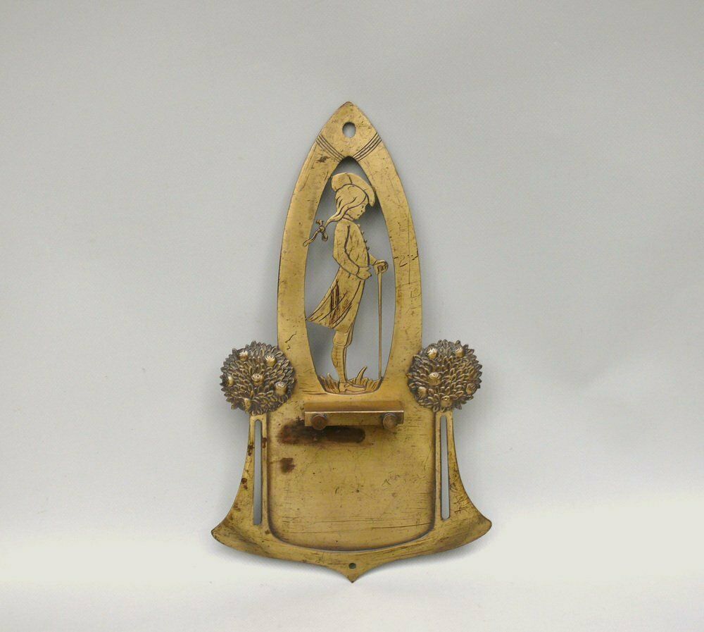 Art Nouveau Wall Mount For Tear Off Calendar In Brass, 1890s photo Art