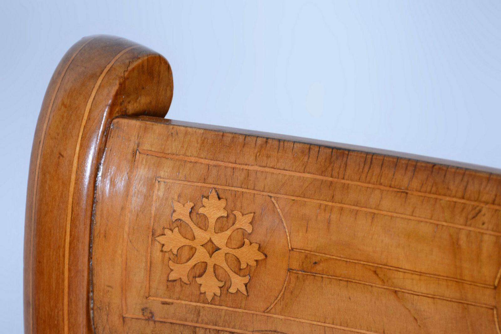 Restored Biedermeier Chair, Cherry Tree, Rattan, Revived Polish, Austria, 1830s photo for sale