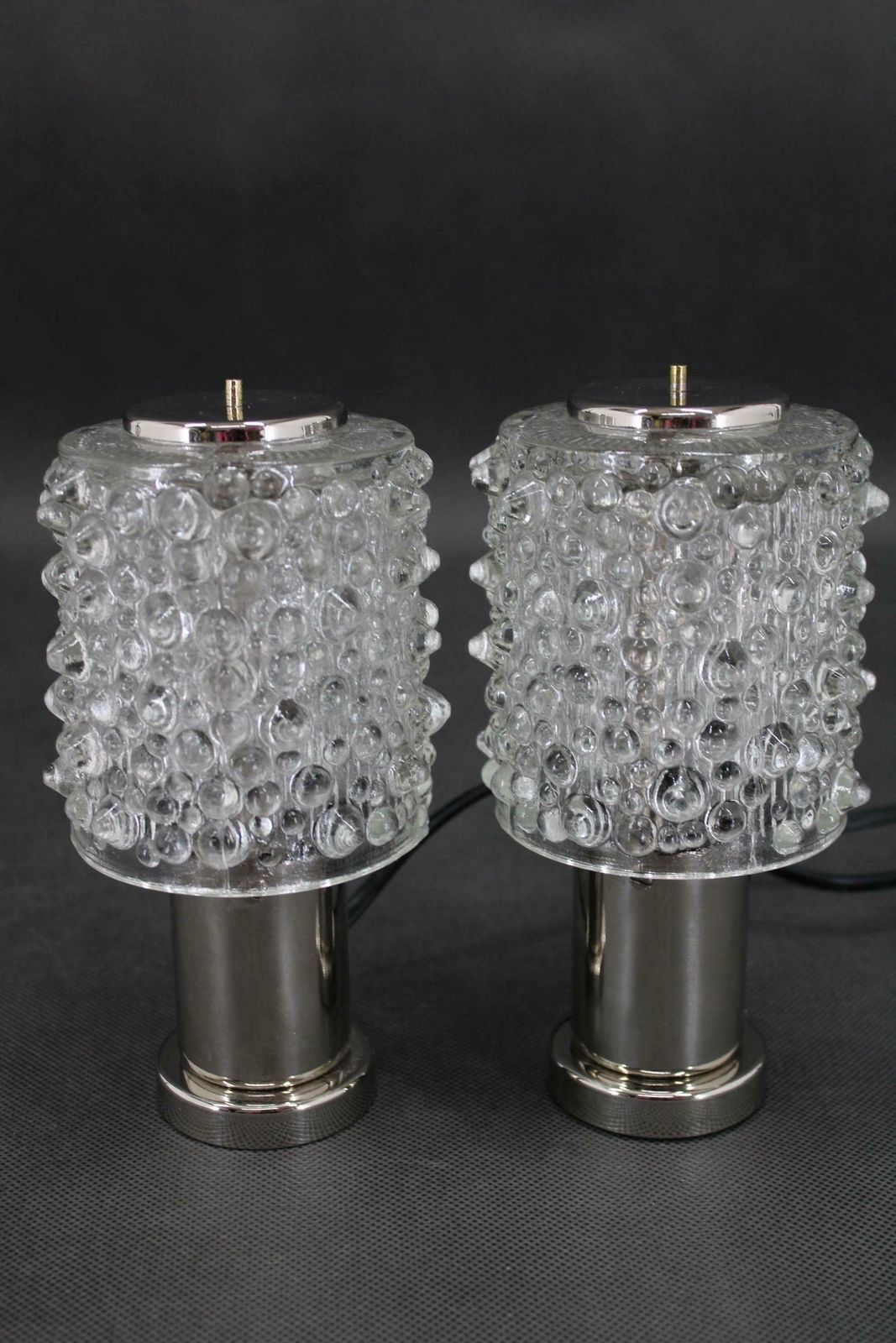1970s Pair Of Glass Table Lamps By Kamenicky Senov, Czechoslovakia photo Lighting