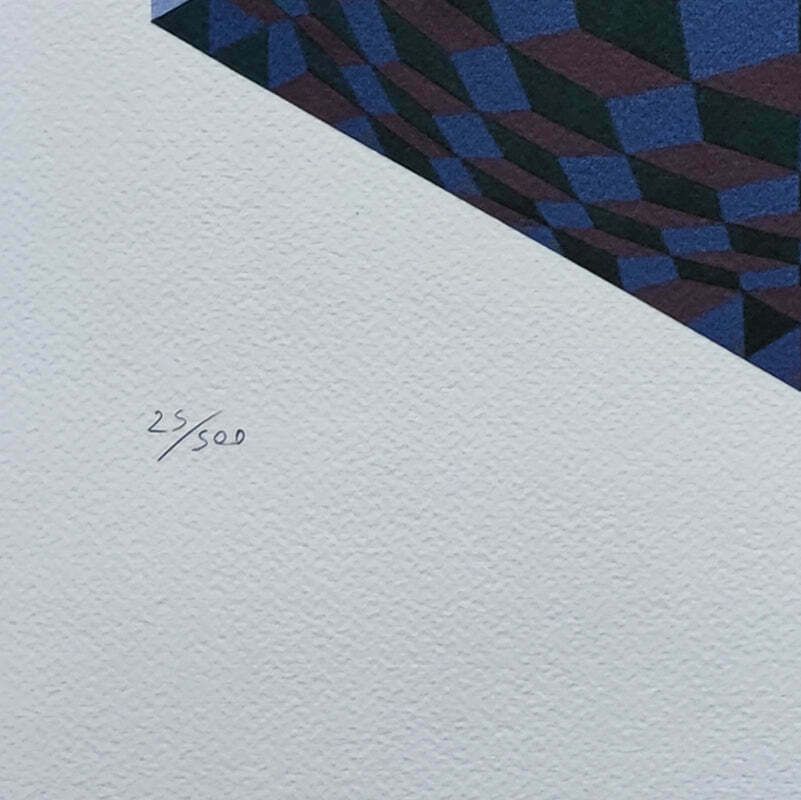 1970s Original Gorgeous Victor Vasarely Op Art Limited Edition Lithograph photo buy