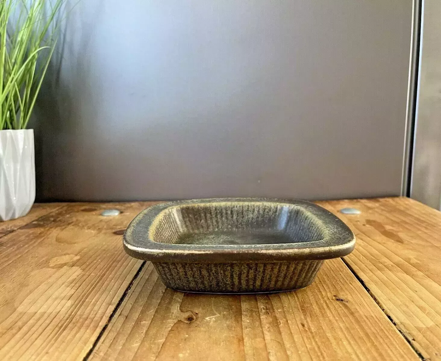 60's Mid Century Swedish Rorstrand Gunnar Nylund Striped Green Collier Dish Bowl photo Home Decor