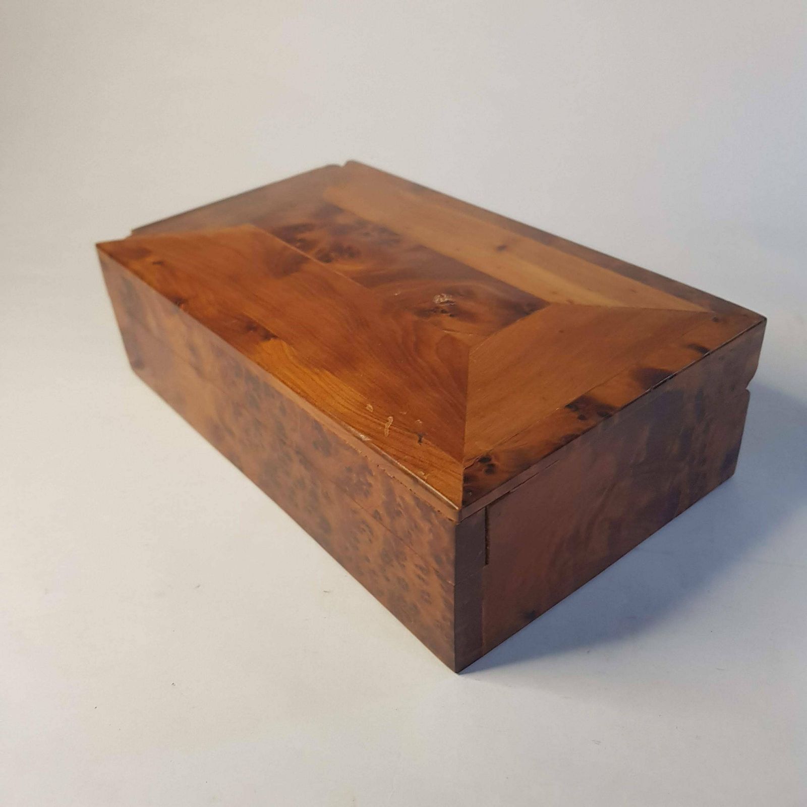 Vintage Wooden Chess Set In A Burr Walnut Case photo for sale