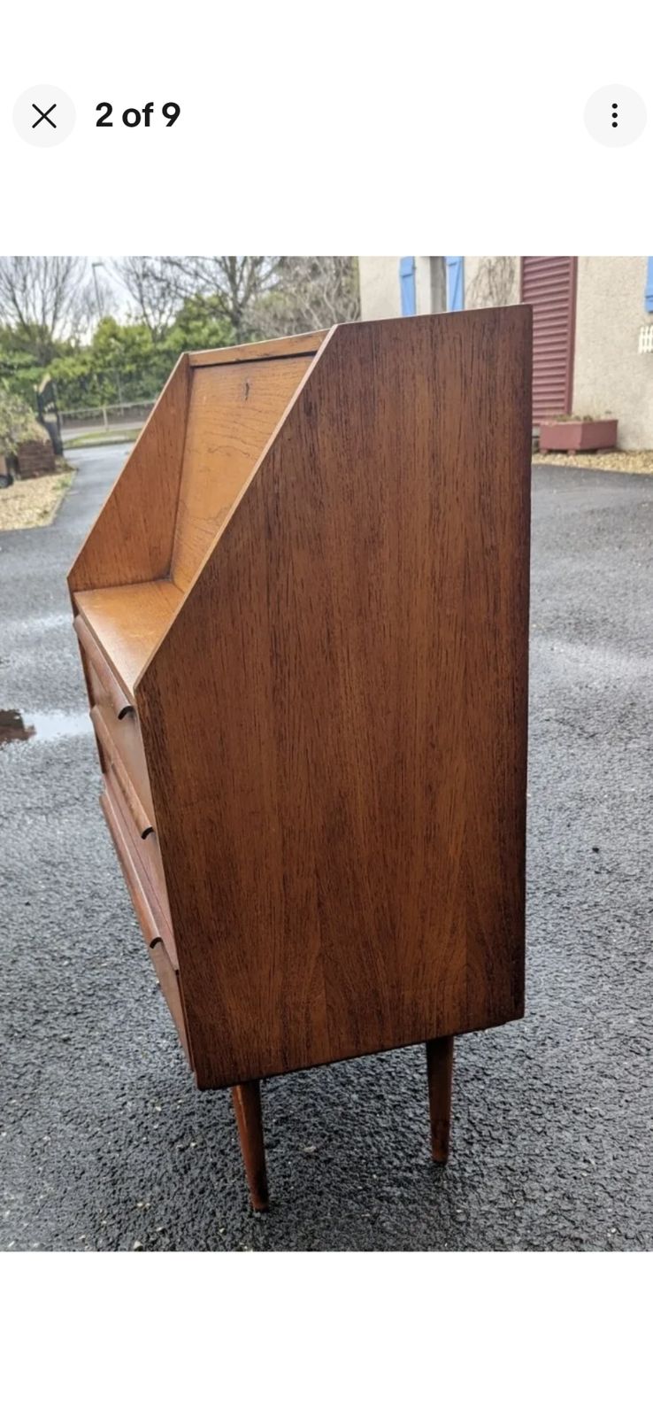 Vintage Teak Danish Secretary Bureau Desk, Mcm, Rare photo buy
