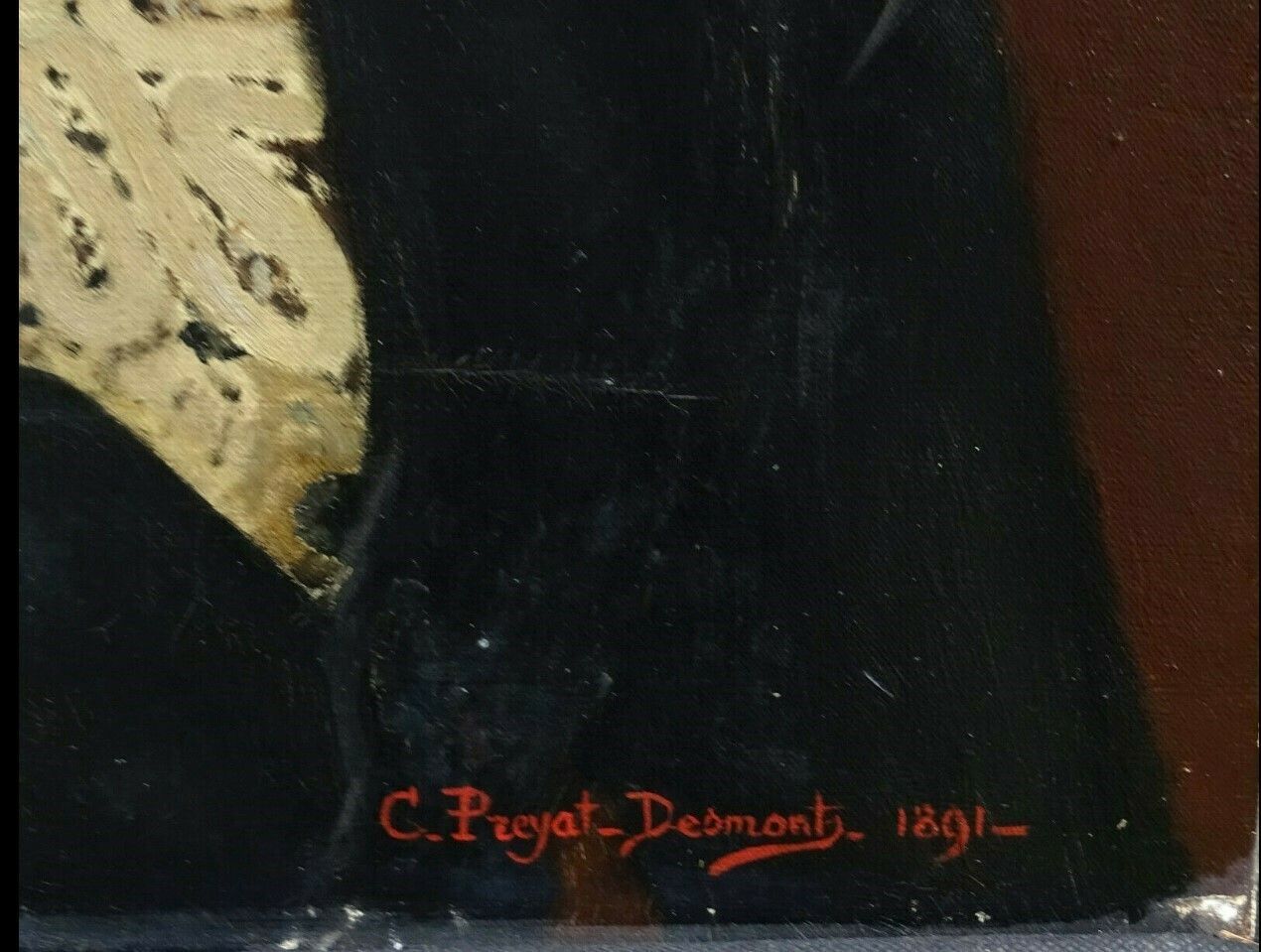 19thc.Signed Oil Portrait Of A Parisienne. photo for sale