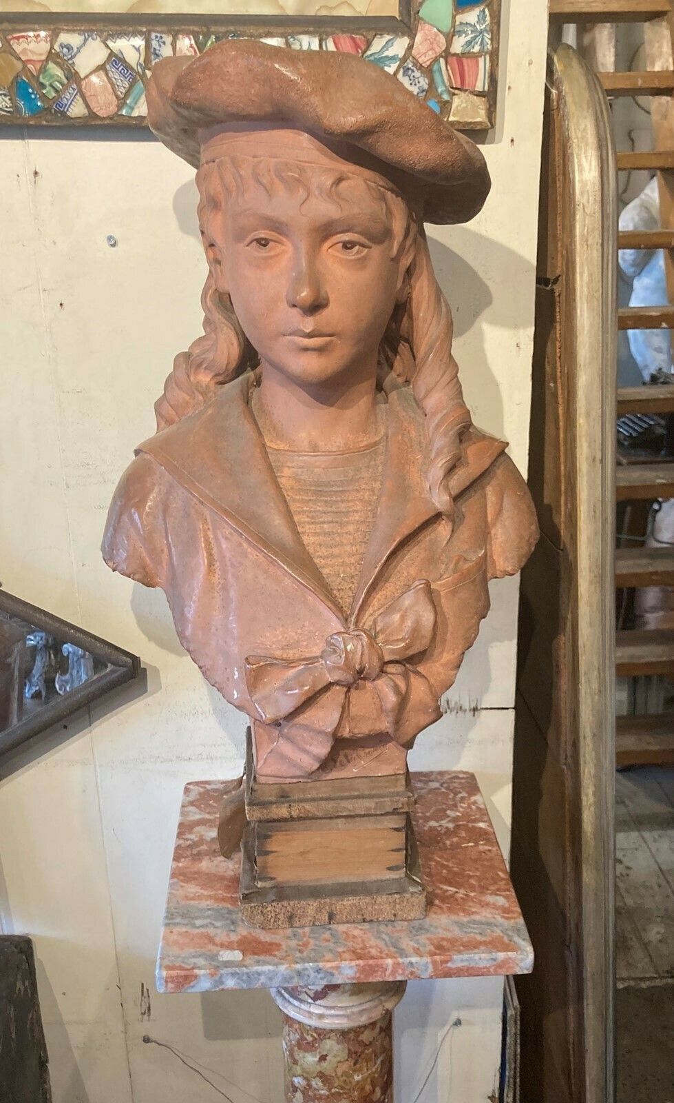 19thc, Signed Terracotta Bust Of 'Matelot' Boy photo 1650.0
